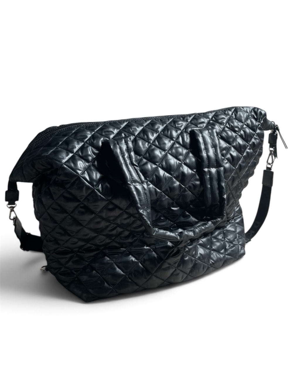 DKNY Quilted Black Nylon Tote with Shoulder Strap